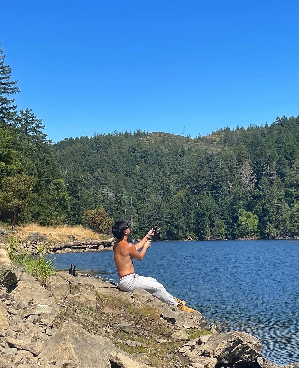 Bass fishing at Lake Lagunitas, CA